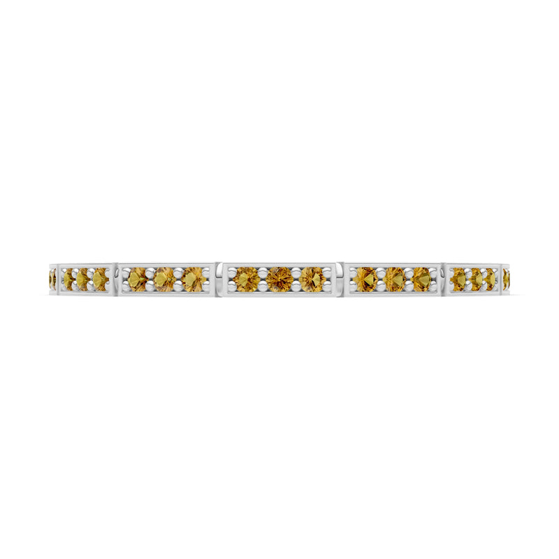 Round Gemstone Dainty Half Eternity Stacking Band