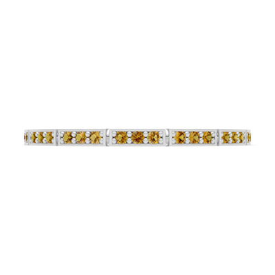 Citrine Dainty Half Eternity Stacking Round Cut Band