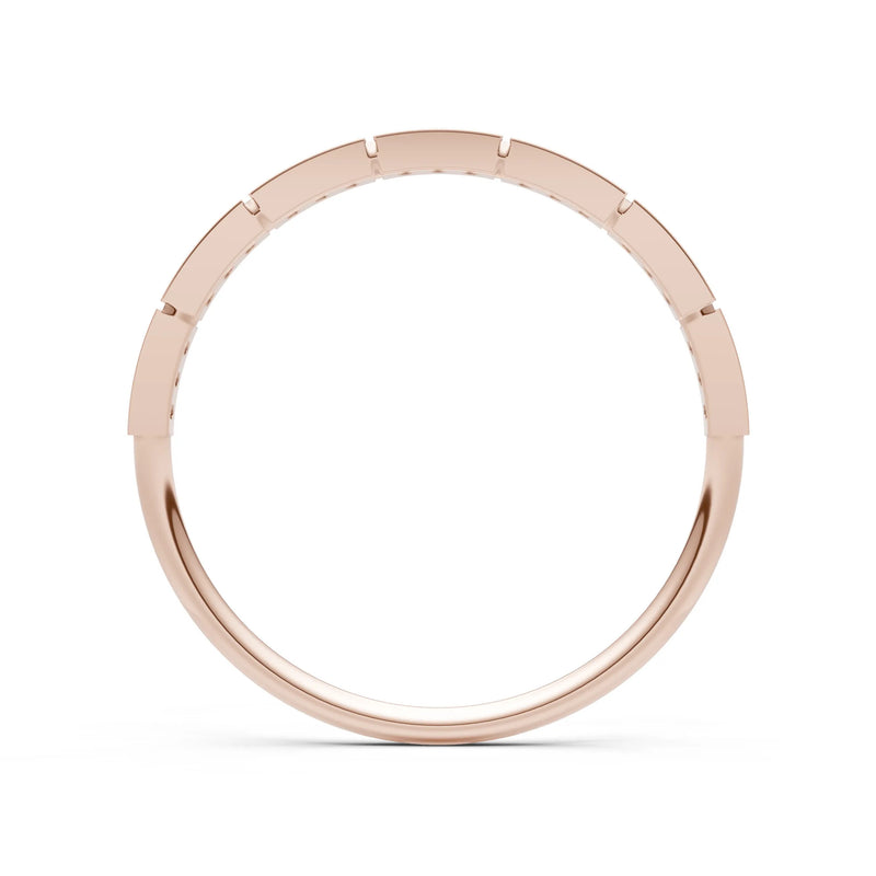 Round Gemstone Dainty Half Eternity Stacking Band