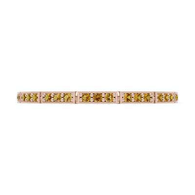 Citrine Dainty Half Eternity Stacking Round Cut Band