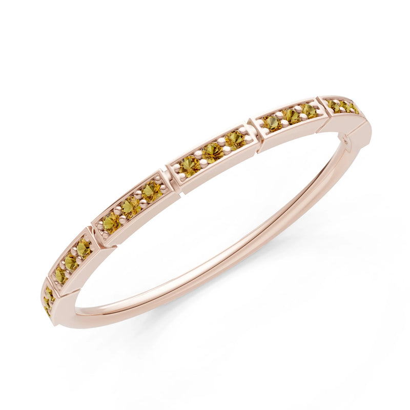 Round Gemstone Dainty Half Eternity Stacking Band