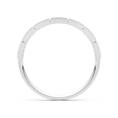 Round Gemstone Dainty Half Eternity Stacking Band