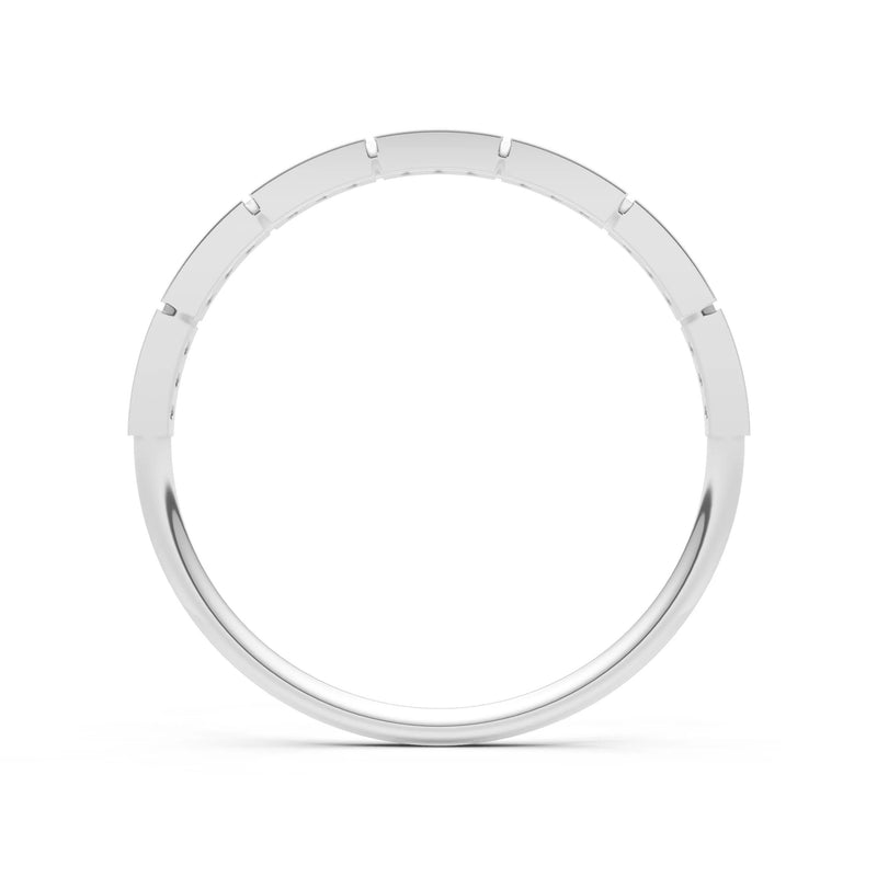 Round Gemstone Dainty Half Eternity Stacking Band
