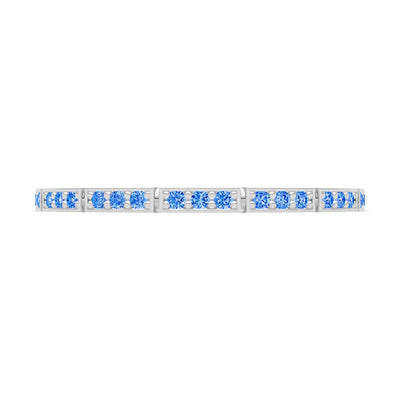 Round Gemstone Dainty Half Eternity Stacking Band