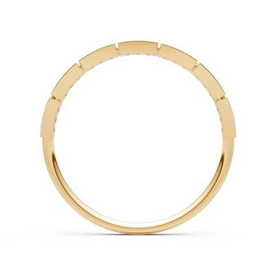 Round Gemstone Dainty Half Eternity Stacking Band