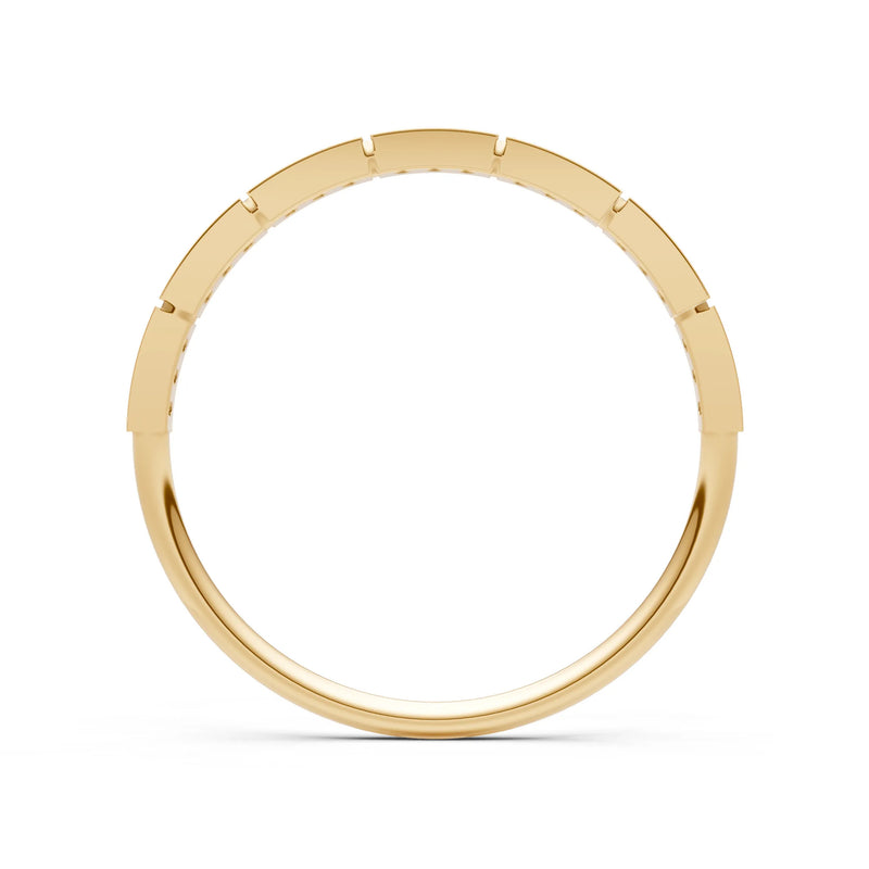 Round Gemstone Dainty Half Eternity Stacking Band