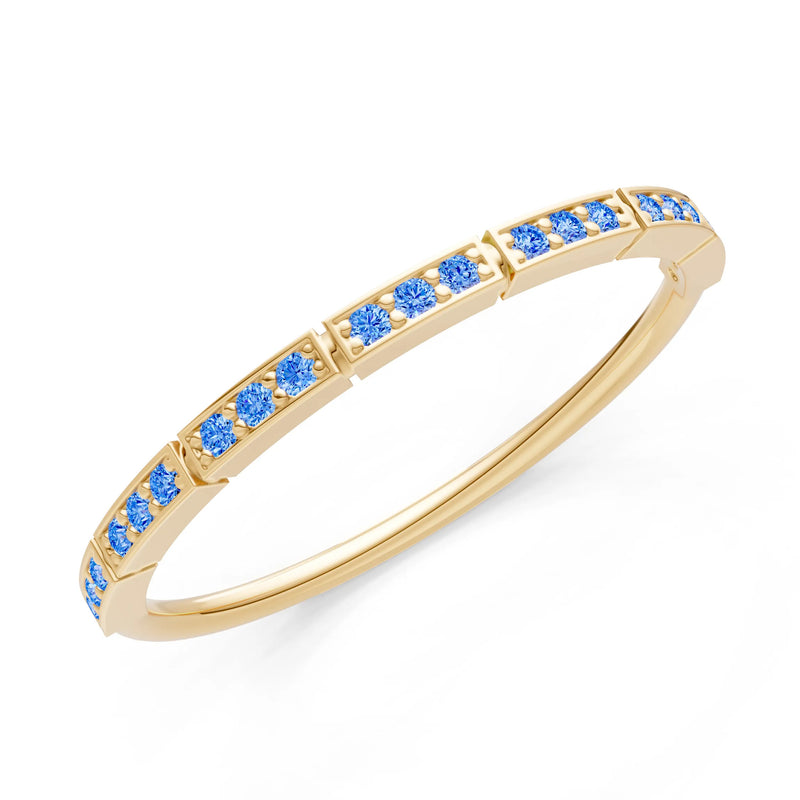 Round Gemstone Dainty Half Eternity Stacking Band