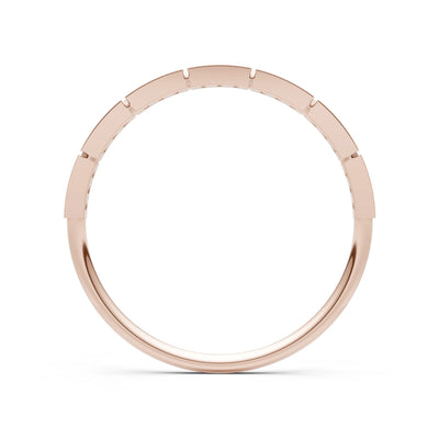 Round Gemstone Dainty Half Eternity Stacking Band