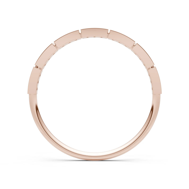 Round Gemstone Dainty Half Eternity Stacking Band