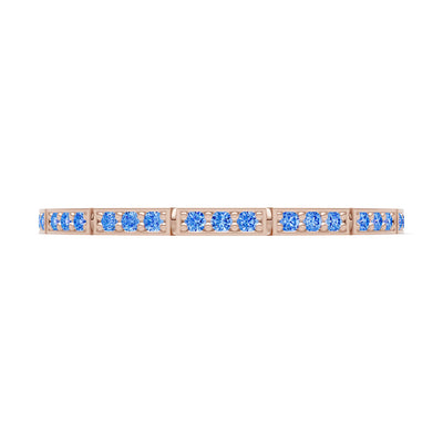 Round Gemstone Dainty Half Eternity Stacking Band