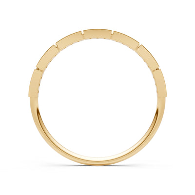 Round Gemstone Dainty Half Eternity Stacking Band