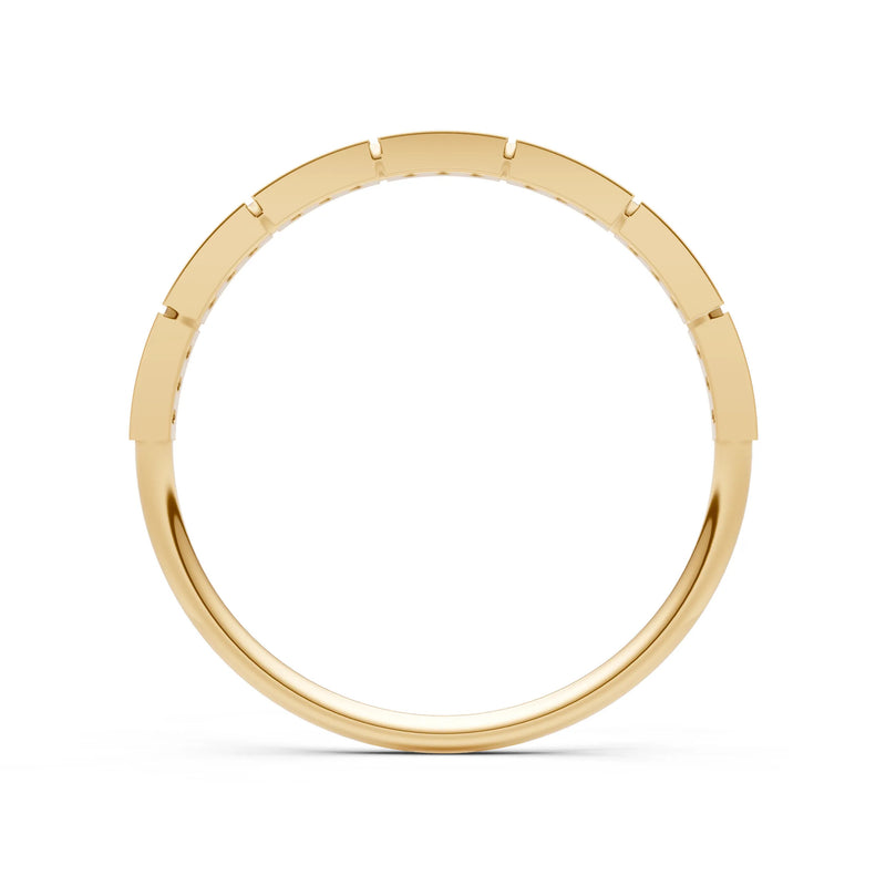 Round Gemstone Dainty Half Eternity Stacking Band