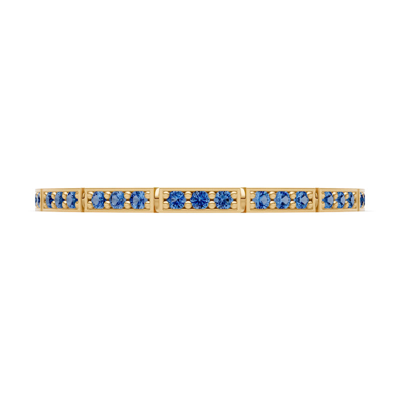 Round Gemstone Dainty Half Eternity Stacking Band