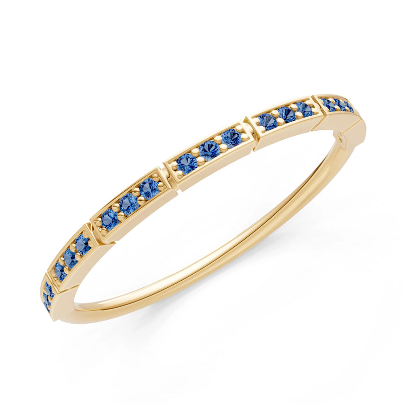 Round Gemstone Dainty Half Eternity Stacking Band