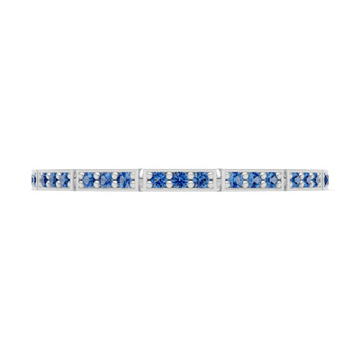 Round Gemstone Dainty Half Eternity Stacking Band