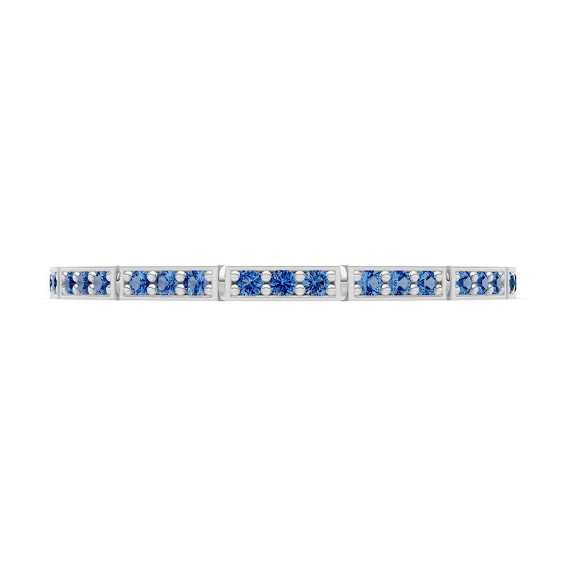 Round Gemstone Dainty Half Eternity Stacking Band