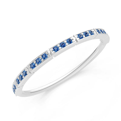 Round Gemstone Dainty Half Eternity Stacking Band