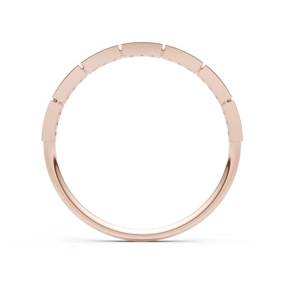 Round Gemstone Dainty Half Eternity Stacking Band