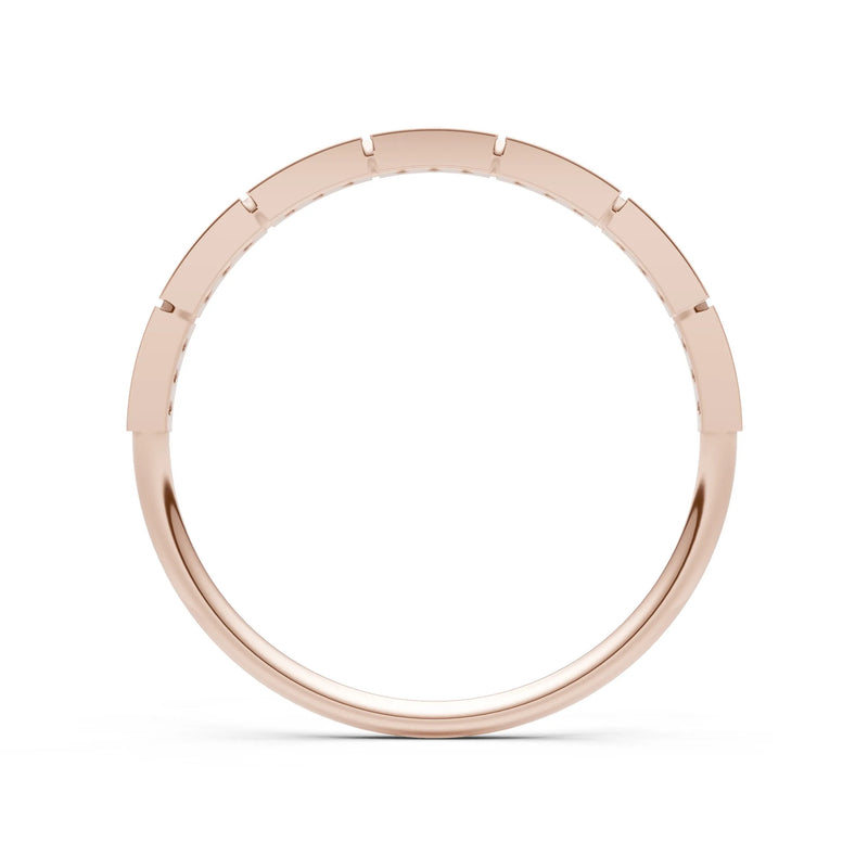 Round Gemstone Dainty Half Eternity Stacking Band