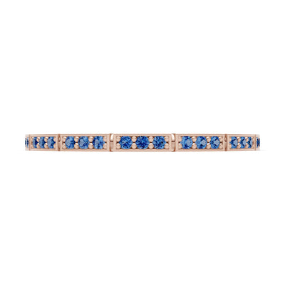 Round Gemstone Dainty Half Eternity Stacking Band