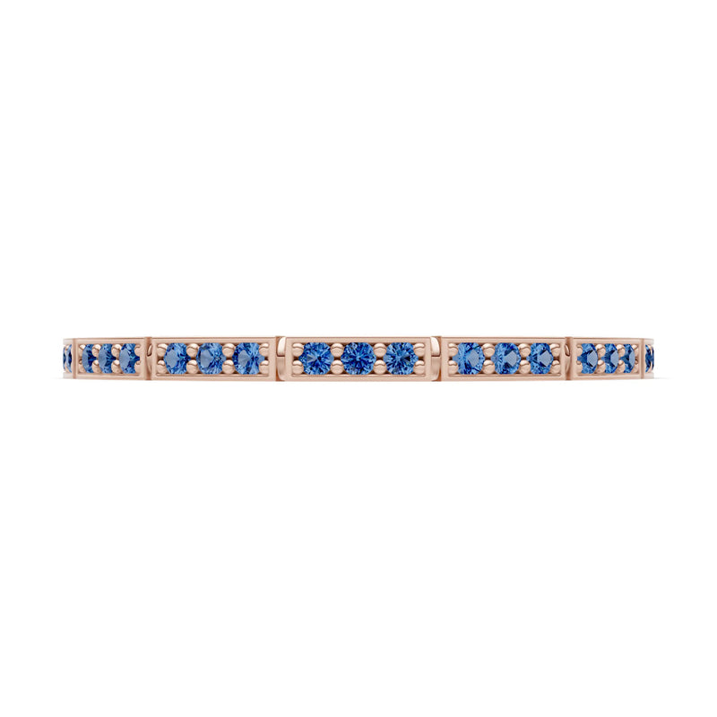 Round Gemstone Dainty Half Eternity Stacking Band