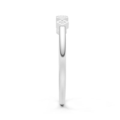 Round Gemstone Dainty Hex Station Band