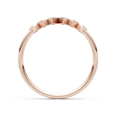 Round Gemstone Dainty Hex Station Band