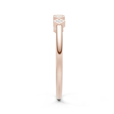 Round Gemstone Dainty Hex Station Band