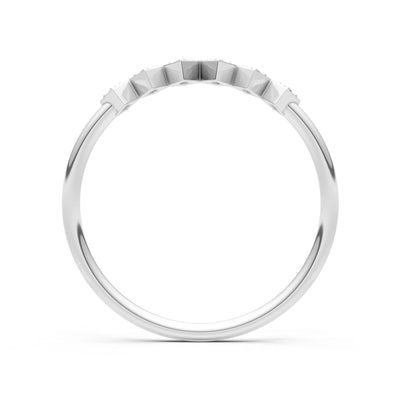 Round Gemstone Dainty Hex Station Band