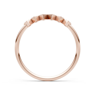 Round Gemstone Dainty Hex Station Band