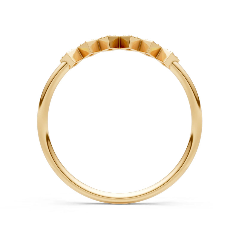 Garnet Dainty Hex Station Round Cut Band