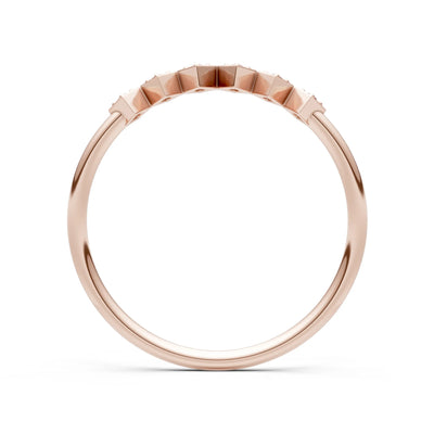Round Gemstone Dainty Hex Station Band