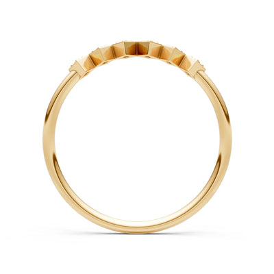 Round Gemstone Dainty Hex Station Band