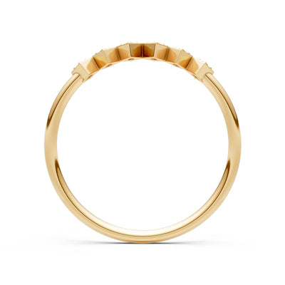 Round Gemstone Dainty Hex Station Band