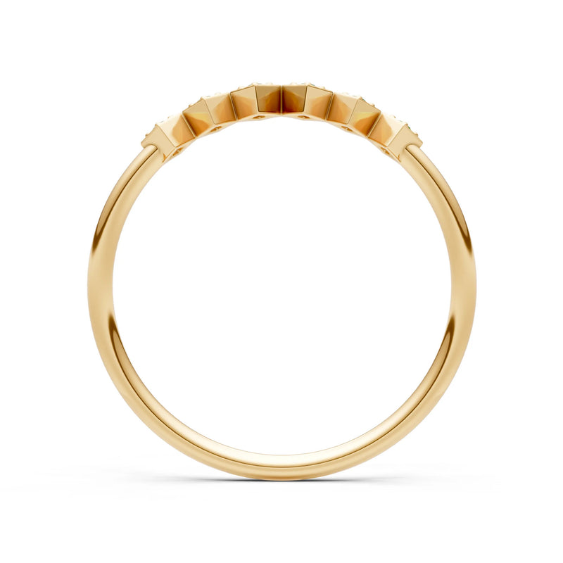 Peridot Dainty Hex Station Round Cut Band