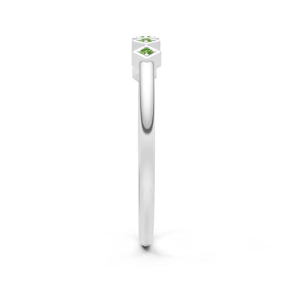 Peridot Dainty Hex Station Round Cut Band
