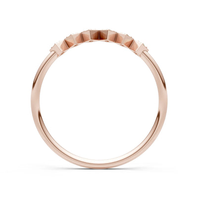Round Gemstone Dainty Hex Station Band