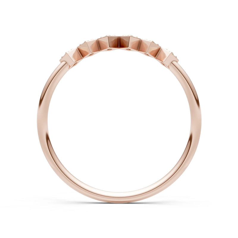 Peridot Dainty Hex Station Round Cut Band