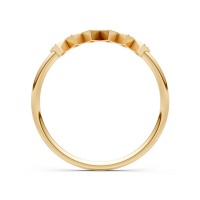 Round Gemstone Dainty Hex Station Band