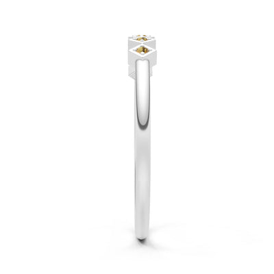 Round Gemstone Dainty Hex Station Band