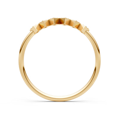 Round Gemstone Dainty Hex Station Band