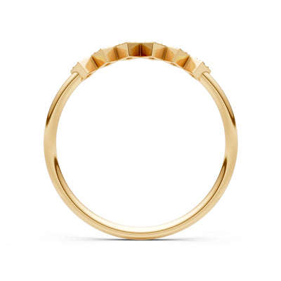 Round Gemstone Dainty Hex Station Band