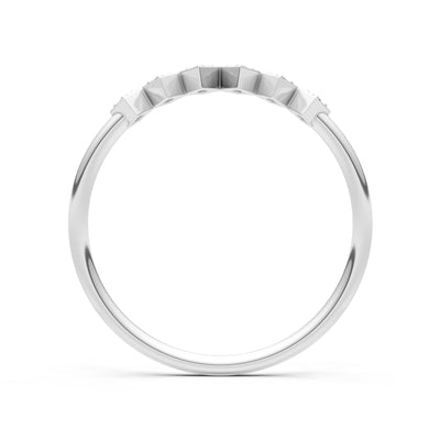 Round Gemstone Dainty Hex Station Band