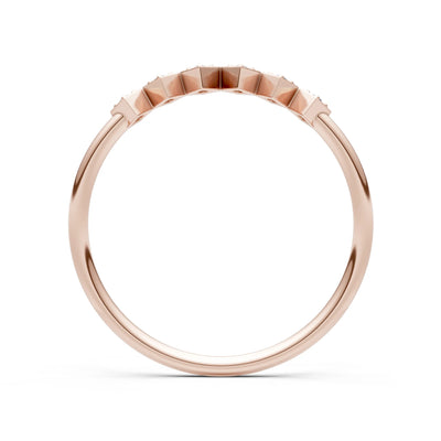 Round Gemstone Dainty Hex Station Band