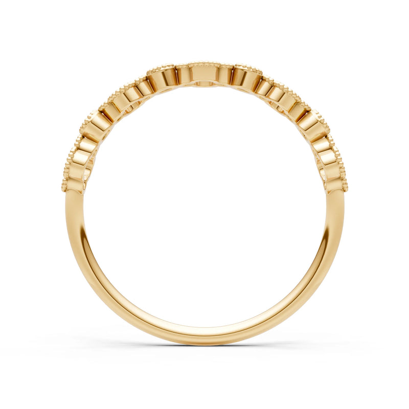 Citrine Dainty Faux Clover Round Cut Ring