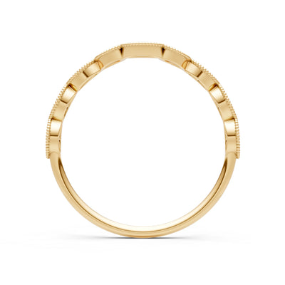 Round Gemstone Dainty Curve Band