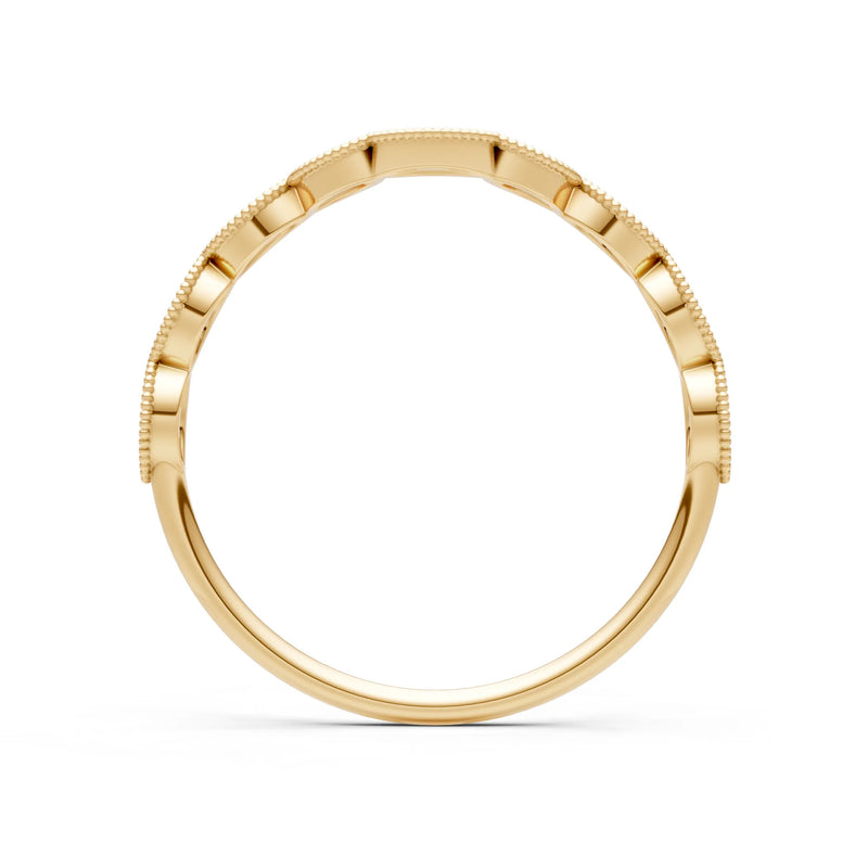 Round Gemstone Dainty Curve Band