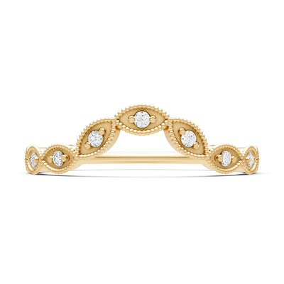 Round Gemstone Dainty Curve Band