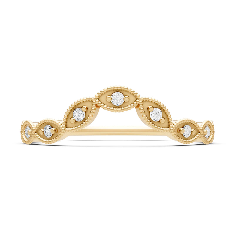 Diamond Dainty Curve Round Cut Band