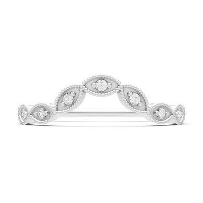 Round Gemstone Dainty Curve Band